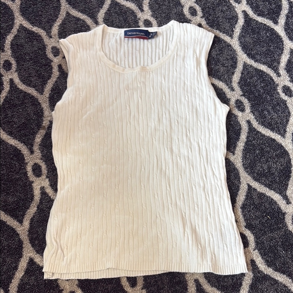 Denver Hayes Cream Sleeveless Top